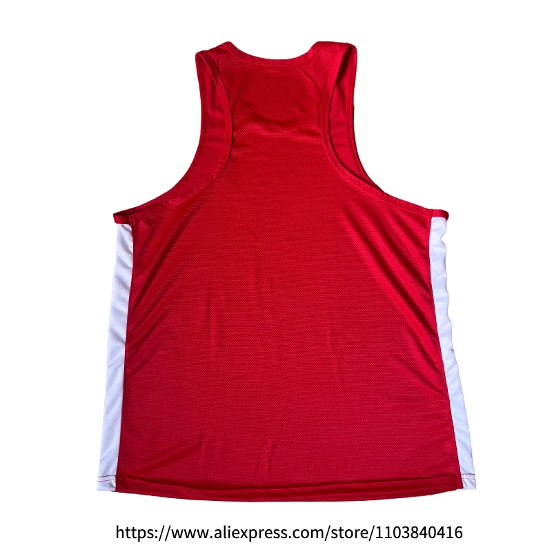 Red Boxing Shorts Shirt Set Muay Thai Shorts Men Women Kids Boy Girl Sanda Wushu Martial Arts Shorts and Sleeveless Singlet Set