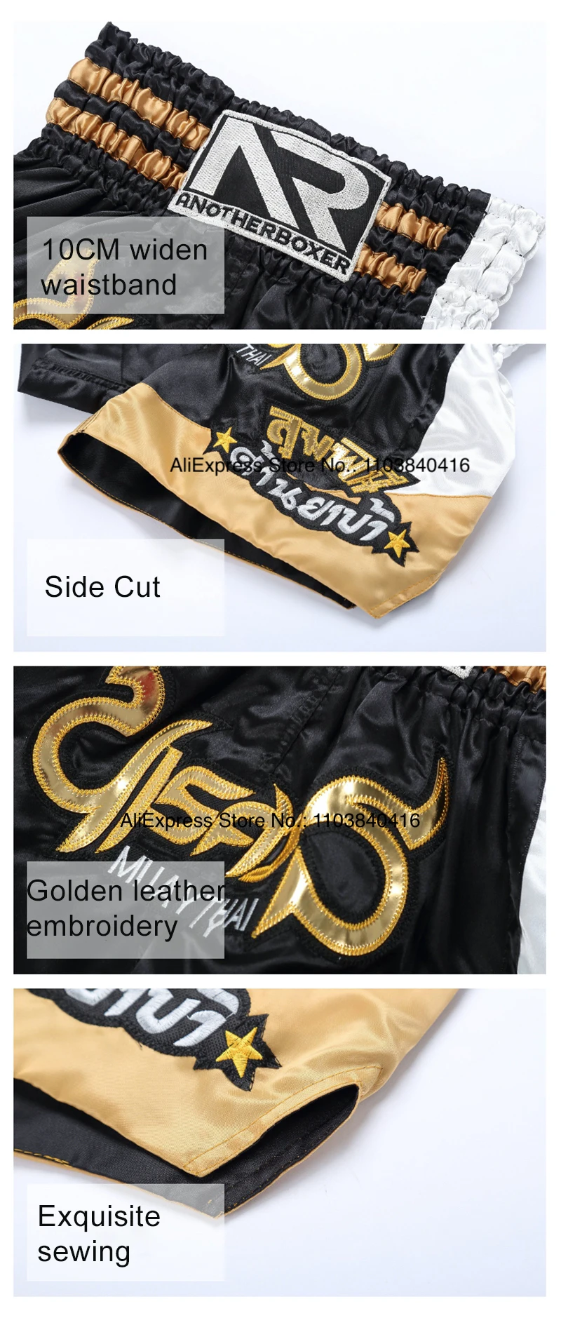 Muay Thai Fight Shorts Shiny Satin Embroidery Boxing MMA Kickboxing Gym Training Trunks Bow Decor Martial Arts Workout Shorts