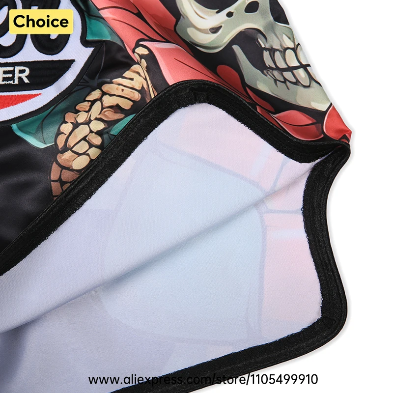 Satin Kickboxing Muay Thai Shorts Men Women Youth Elastic Waist Side Slit Boxing Trunks Loose Comfort Shorts for Combat Sports