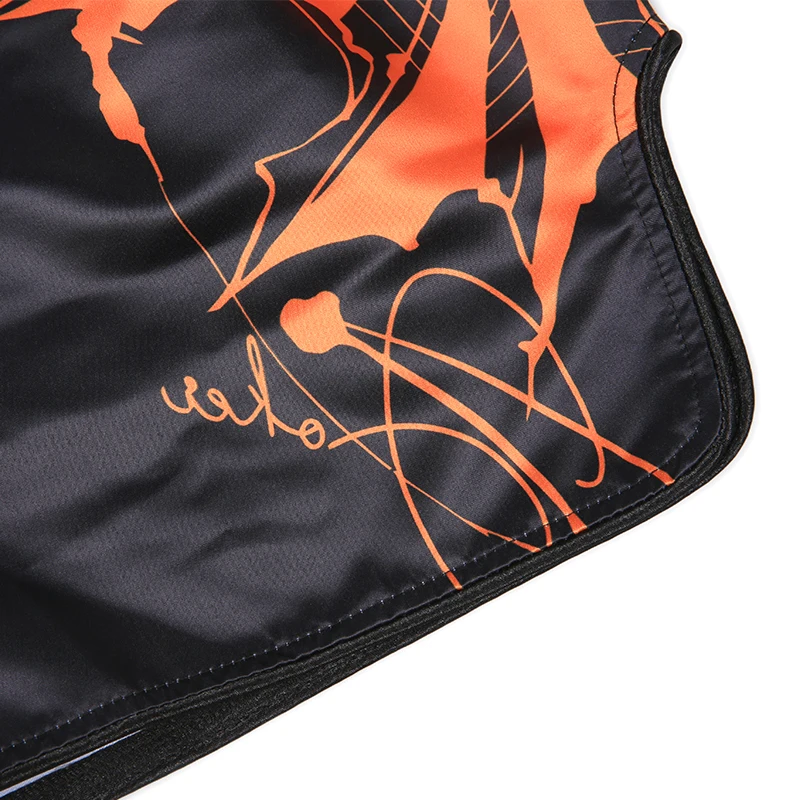 Satin Kickboxing Muay Thai Shorts Men Women Youth Elastic Waist Side Slit Boxing Trunks Loose Comfort Shorts for Combat Sports