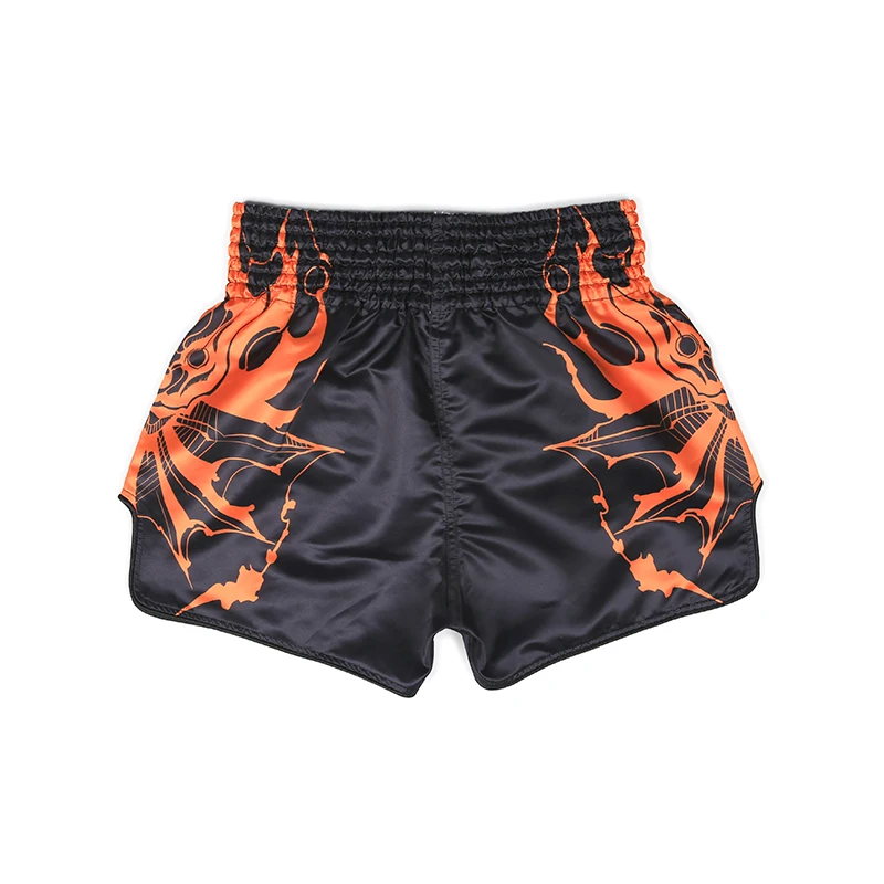 Satin Kickboxing Muay Thai Shorts Men Women Youth Elastic Waist Side Slit Boxing Trunks Loose Comfort Shorts for Combat Sports
