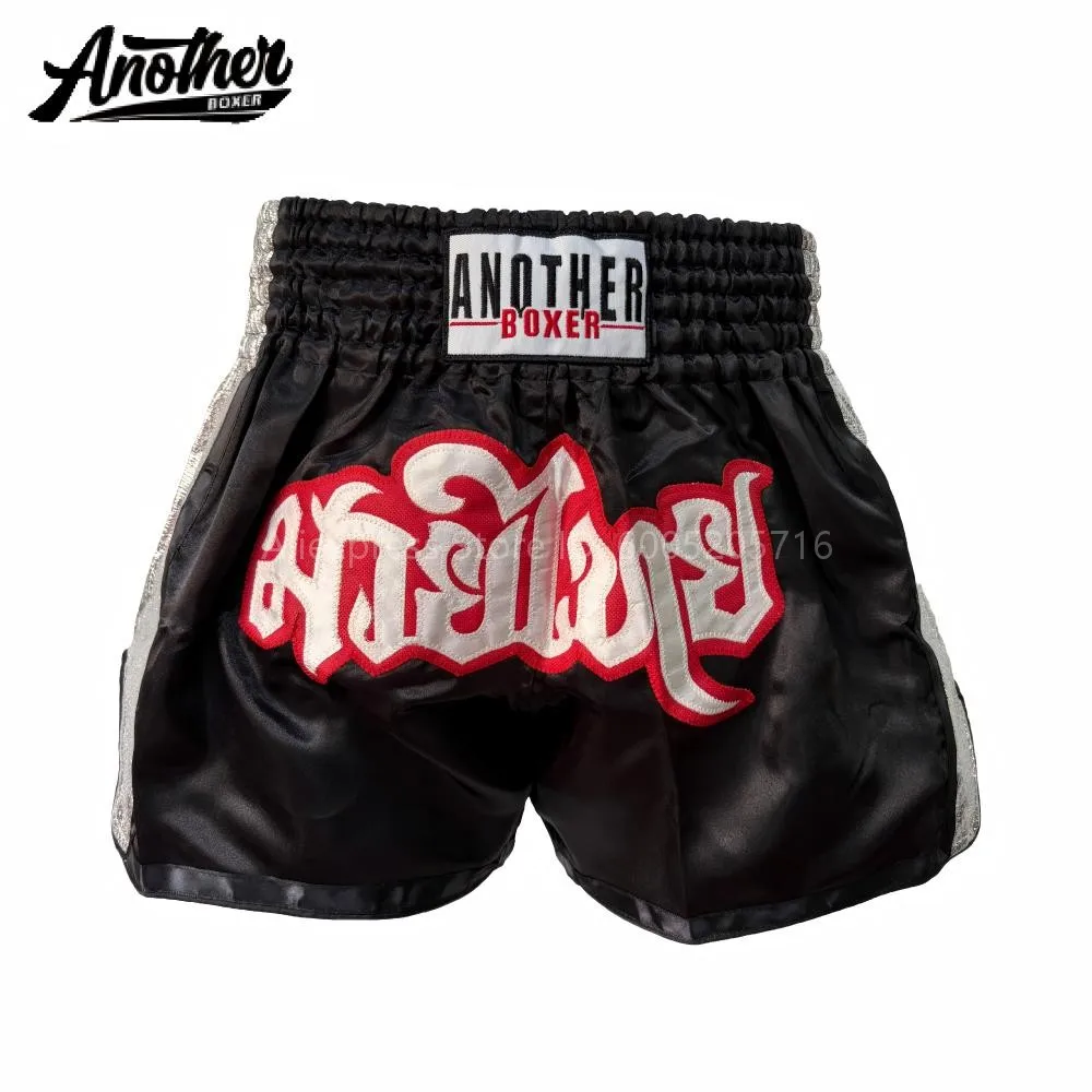 Men’s Short Muay Thai Boxing MMA Shorts, Kids Women Wide Waistband for Fight Trunks for Kickboxing BJJ Sparring Daily Training