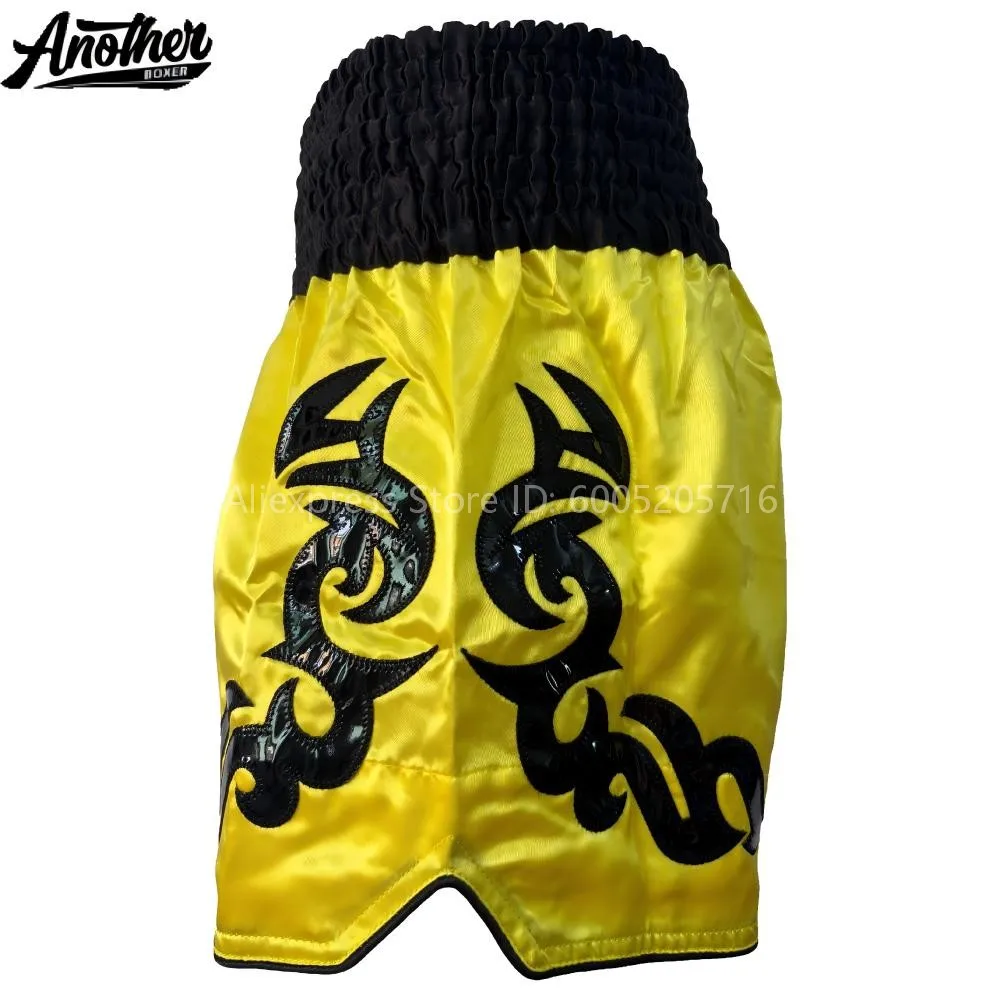 Men’s Short Muay Thai Boxing MMA Shorts, Kids Women Wide Waistband for Fight Trunks for Kickboxing BJJ Sparring Daily Training