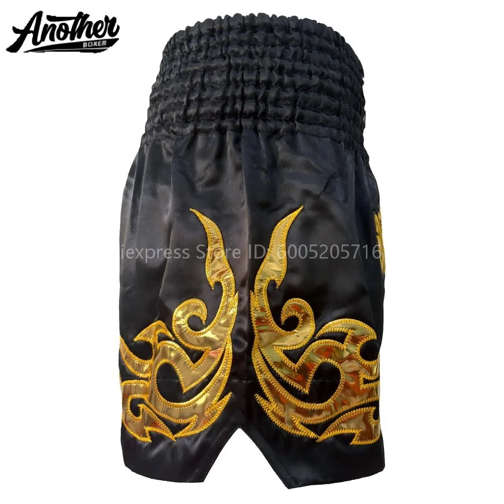 Men’s Short Muay Thai Boxing MMA Shorts, Kids Women Wide Waistband for Fight Trunks for Kickboxing BJJ Sparring Daily Training