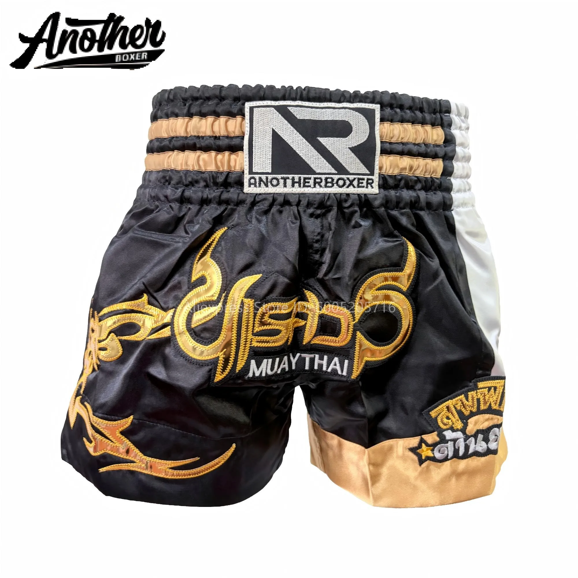 Men’s Short Muay Thai Boxing MMA Shorts, Kids Women Wide Waistband for Fight Trunks for Kickboxing BJJ Sparring Daily Training