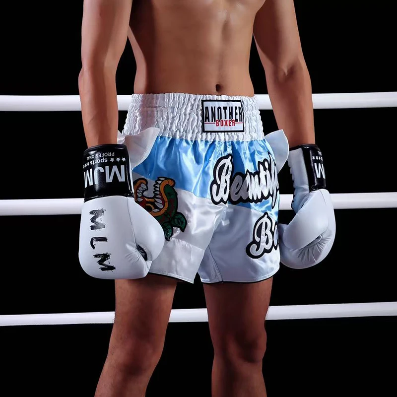 Muay Thai Shorts Pink Thai Boxing Shorts Men Women Children MMA Sparring Training Clothing Bow Wrestling Fight Kickboxing Pants