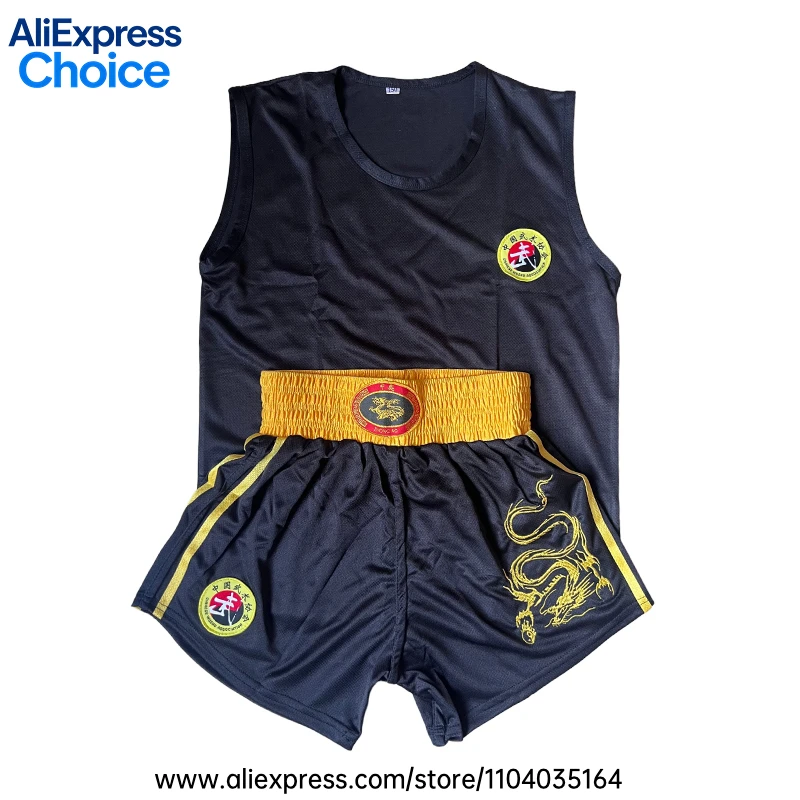 Women Sanda Boxing Uniform Set Sleeveless Tank Top with Skirt‑Style Shorts Martial Arts Training Outfit for Kickboxing Sparring