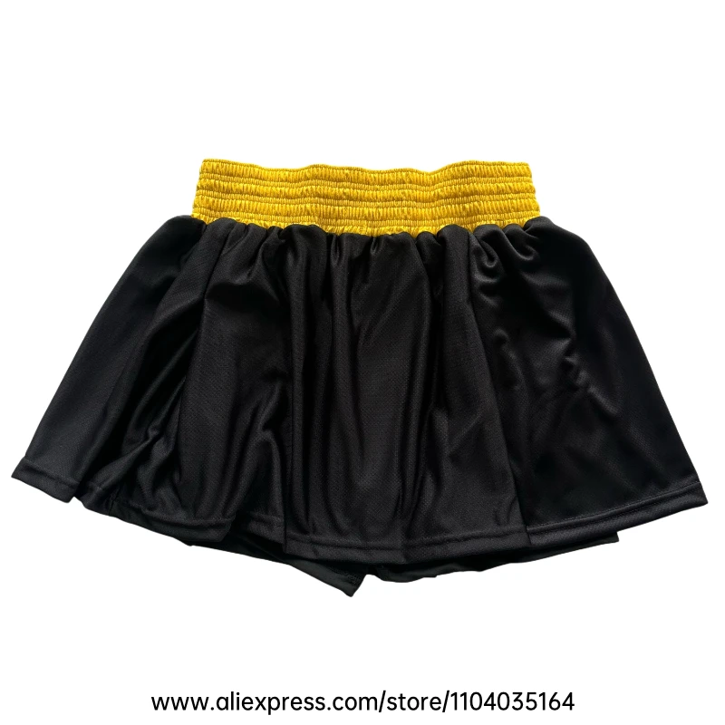 Women Sanda Boxing Uniform Set Sleeveless Tank Top with Skirt‑Style Shorts Martial Arts Training Outfit for Kickboxing Sparring