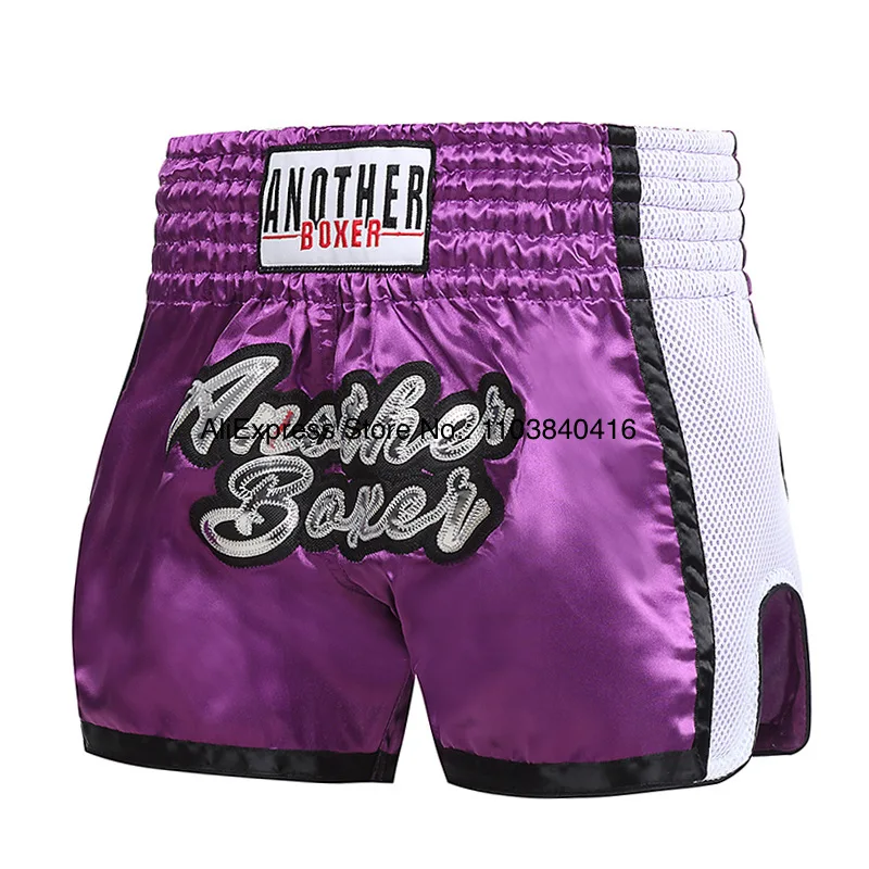 Muay Thai Shorts Boxing Pants Men Women Kids Lightweight Satin Martial Arts Grappling Clothes Kickboxing Cage Fighting Shorts
