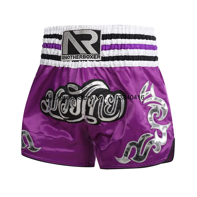 Muay Thai Shorts Boxing Pants Men Women Kids Lightweight Satin Martial Arts Grappling Clothes Kickboxing Cage Fighting Shorts