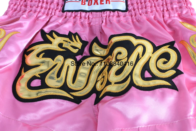 Muay Thai Shorts Boxing Pants Men Women Kids Lightweight Satin Martial Arts Grappling Clothes Kickboxing Cage Fighting Shorts