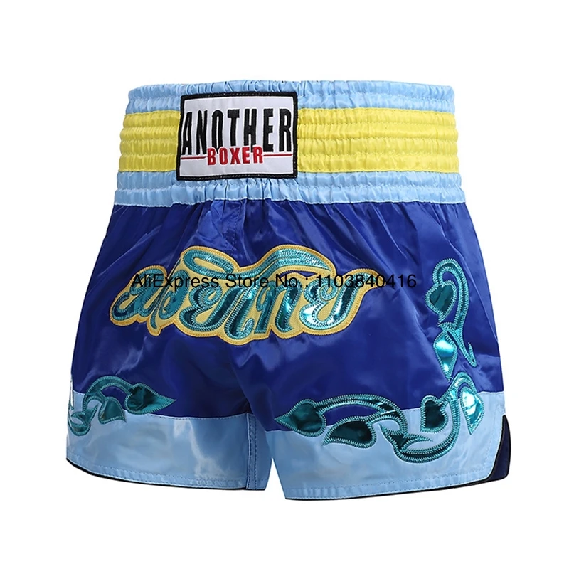 Muay Thai Shorts Boxing Pants Men Women Kids Lightweight Satin Martial Arts Grappling Clothes Kickboxing Cage Fighting Shorts
