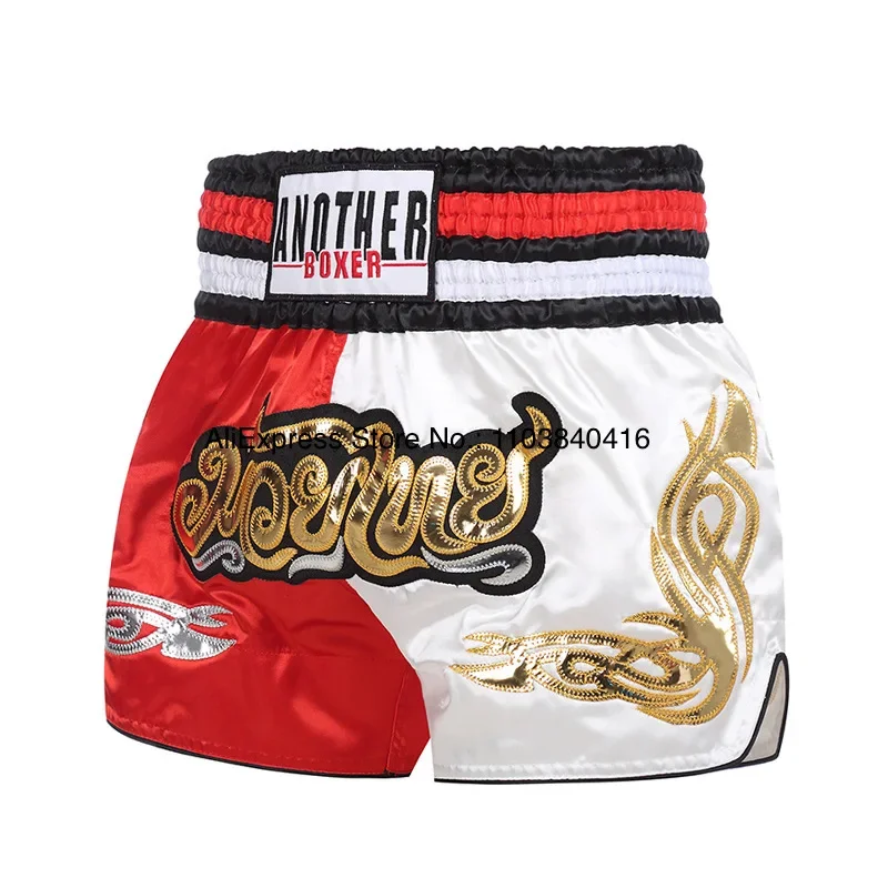 Short Muay Thai Tassels Boxing Shorts Satin Men's Women's Child MMA Martial Arts Boxeo Clothes Gym Cage Fight Kickboxing Pants
