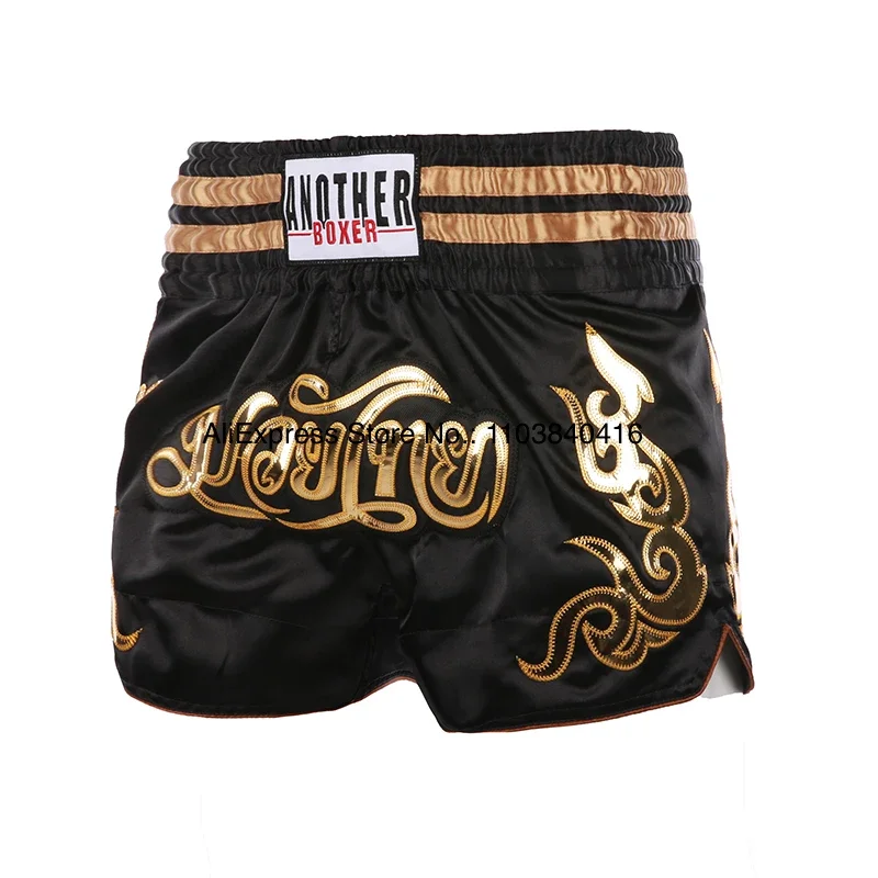 Short Muay Thai Tassels Boxing Shorts Satin Men's Women's Child MMA Martial Arts Boxeo Clothes Gym Cage Fight Kickboxing Pants