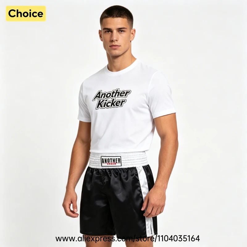 Red Boxing Trunks Quick Dry Satin Side Split Muay Thai Pants Martial Arts Kickboxing Fight Shorts Gym Combat Sport Training Wear