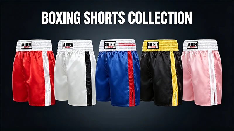 Red Boxing Trunks Quick Dry Satin Side Split Muay Thai Pants Martial Arts Kickboxing Fight Shorts Gym Combat Sport Training Wear