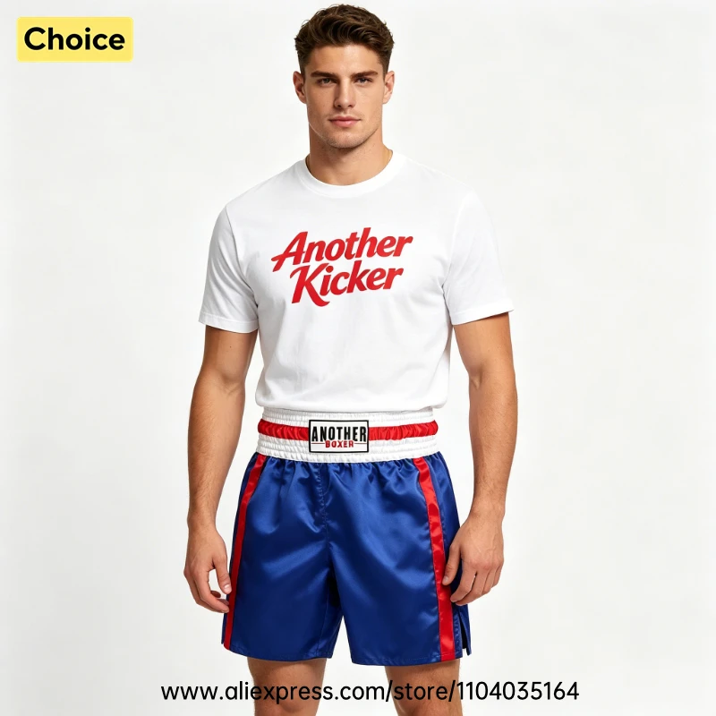 Red Boxing Trunks Quick Dry Satin Side Split Muay Thai Pants Martial Arts Kickboxing Fight Shorts Gym Combat Sport Training Wear