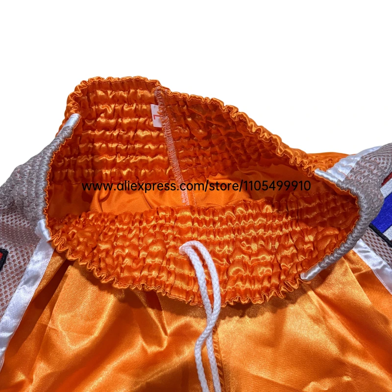 Plain Muay Thai Boxing Shorts Thailand Flag Embroidery Purple Kickboxing Fight Pants Men Women Kids Martial Arts Sparring Trunks