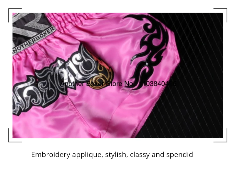 Muay Thai Shorts Durable Comfortable Boxing Apparel Satin Kickboxing Grappling Thaiboxing Pants Gym Martial Arts MMA Clothing