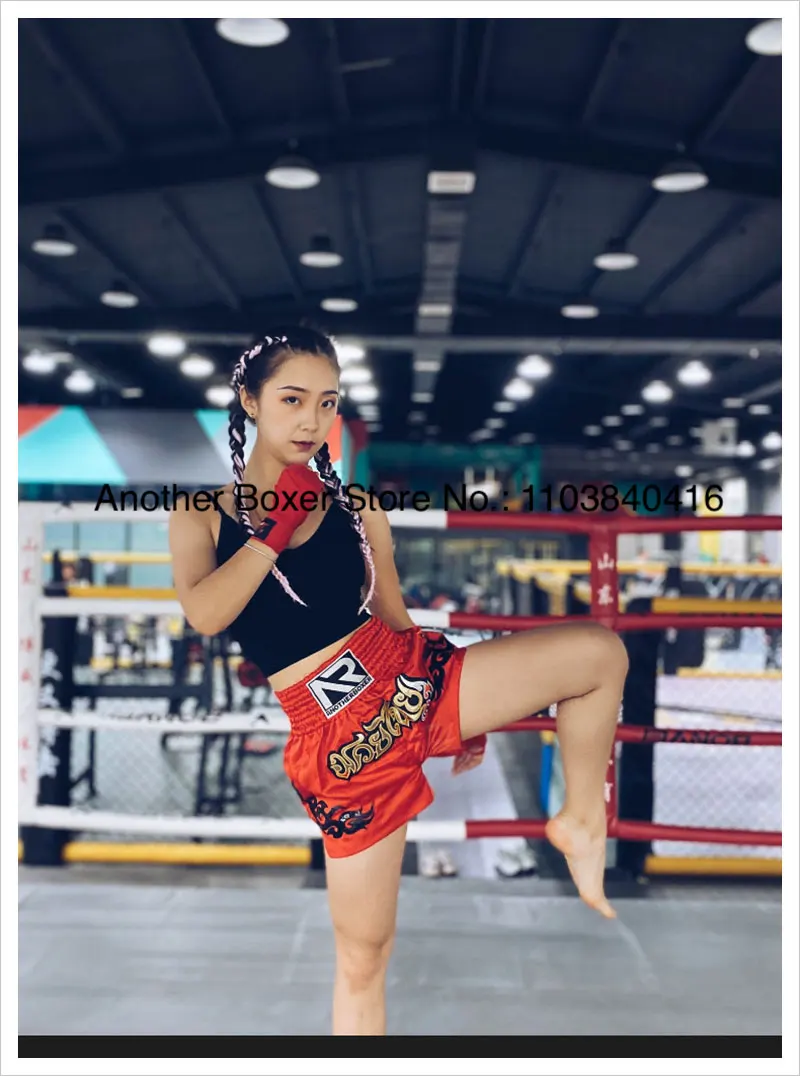 Muay Thai Shorts Durable Comfortable Boxing Apparel Satin Kickboxing Grappling Thaiboxing Pants Gym Martial Arts MMA Clothing