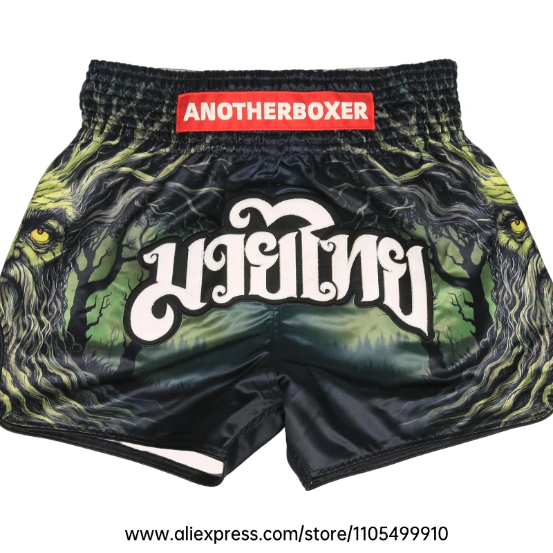 Men Women’s Muay Thai Boxing Shorts Blue Polar Bear Graphic Kickboxing Shorts Lightweight Satin Fight Shorts for Muay Thai MMA