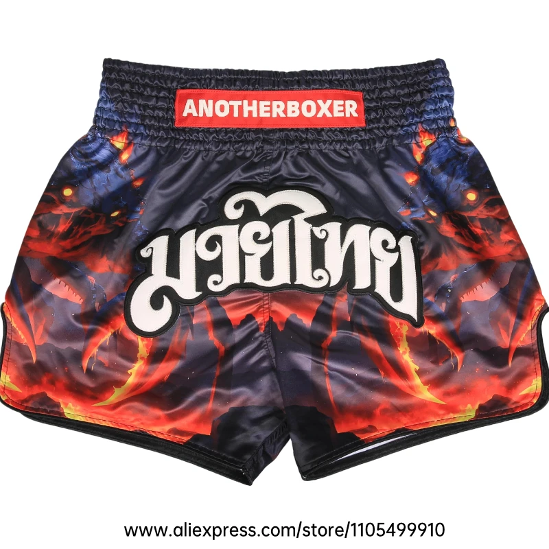 Men Women’s Muay Thai Boxing Shorts Blue Polar Bear Graphic Kickboxing Shorts Lightweight Satin Fight Shorts for Muay Thai MMA