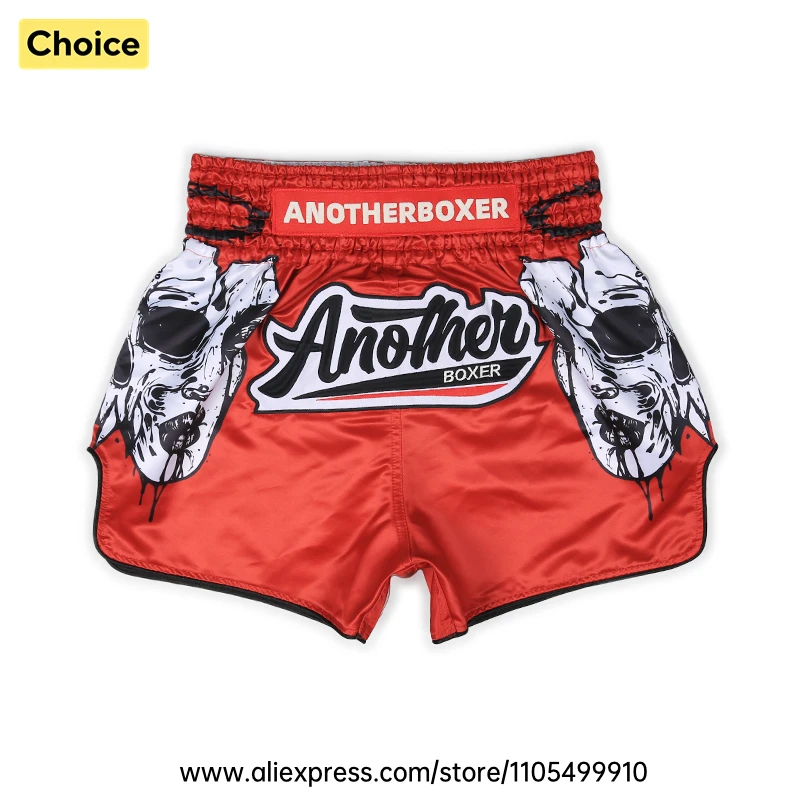 Lightweight Muay Thai Shorts Elastic Waist Side Split Graphic Fight Trunks Unisex Men Women White Satin Boxing Kickboxing Pants