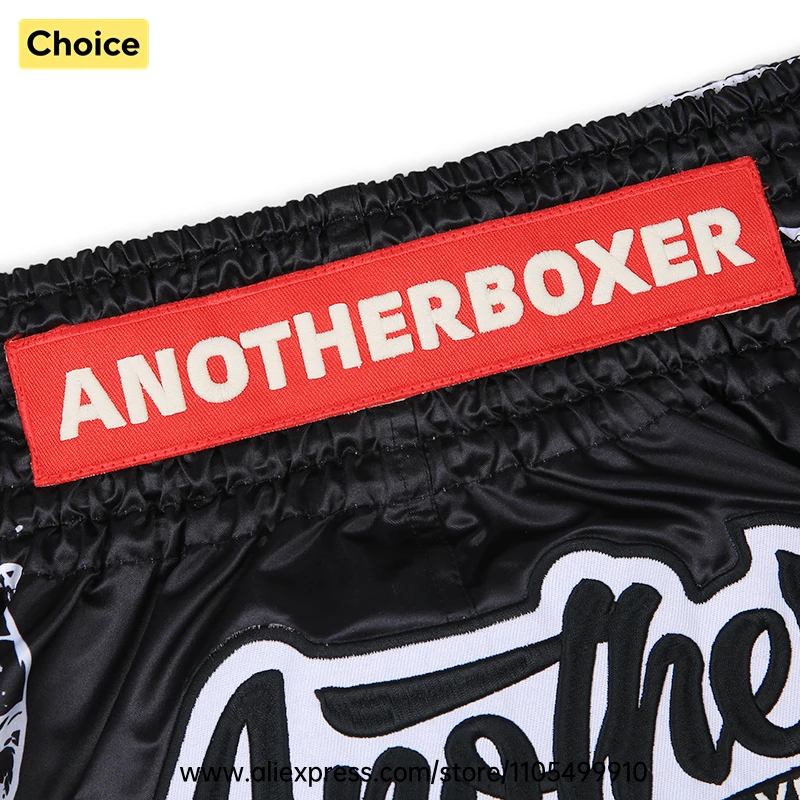 Lightweight Muay Thai Shorts Elastic Waist Side Split Graphic Fight Trunks Unisex Men Women White Satin Boxing Kickboxing Pants