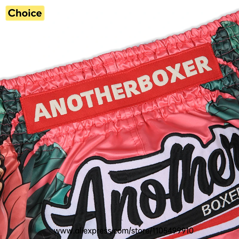 Lightweight Muay Thai Shorts Elastic Waist Side Split Graphic Fight Trunks Unisex Men Women White Satin Boxing Kickboxing Pants