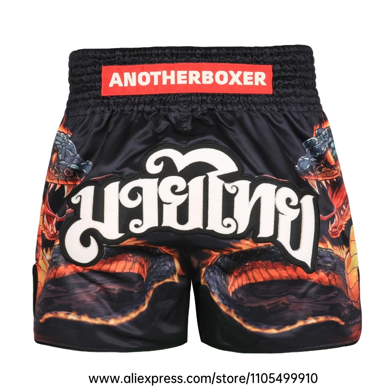 Muay Thai Boxing Shorts Men Women Youth Forest Tree Print Kickboxing Shorts Satin Fight Shorts for Gym Training MMA Sparring
