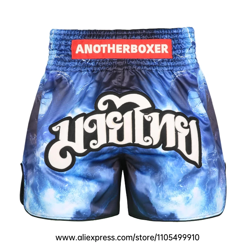 Muay Thai Boxing Shorts Men Women Youth Forest Tree Print Kickboxing Shorts Satin Fight Shorts for Gym Training MMA Sparring
