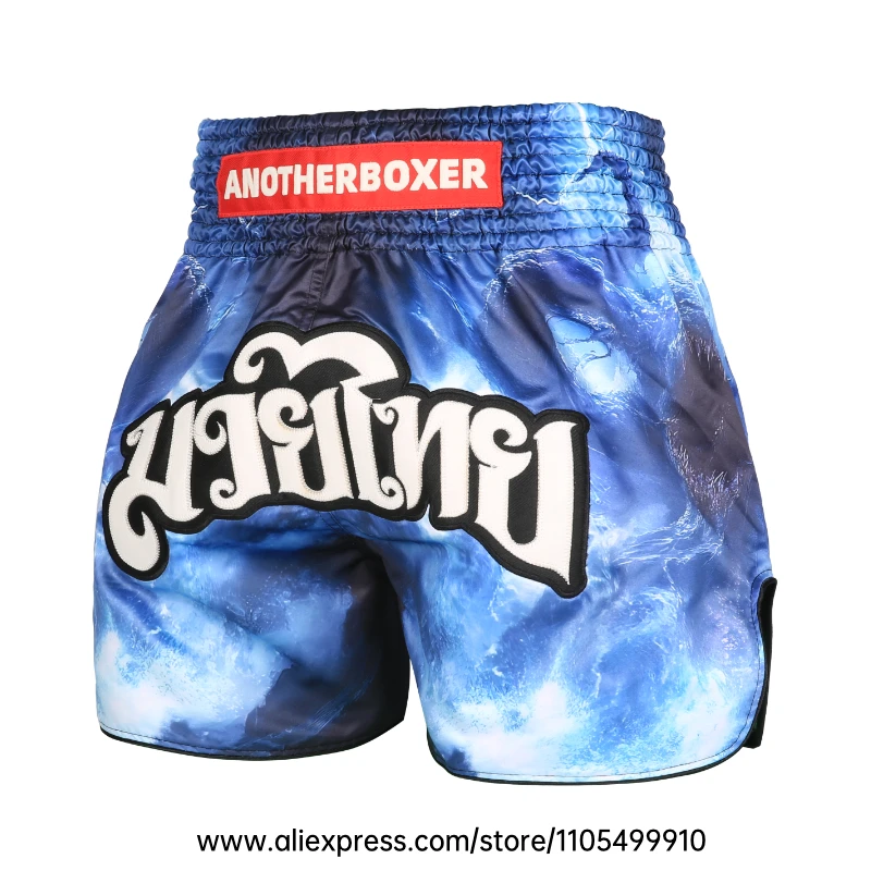Muay Thai Boxing Shorts Men Women Youth Forest Tree Print Kickboxing Shorts Satin Fight Shorts for Gym Training MMA Sparring