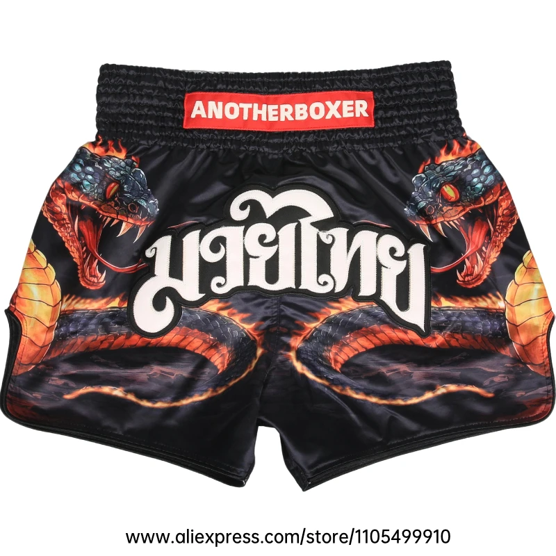 Muay Thai Boxing Shorts Men Women Youth Forest Tree Print Kickboxing Shorts Satin Fight Shorts for Gym Training MMA Sparring