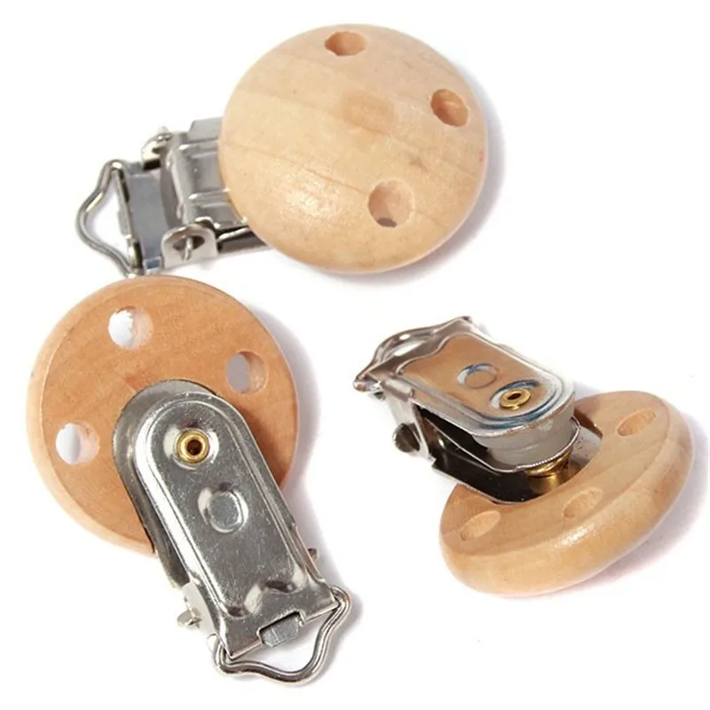5/10pcs Baby Pacifier Clip Holder Wooden Soother Teether Feeding Care Nipple Holder Infant Dummy Chew Pacifier Chain Accessories