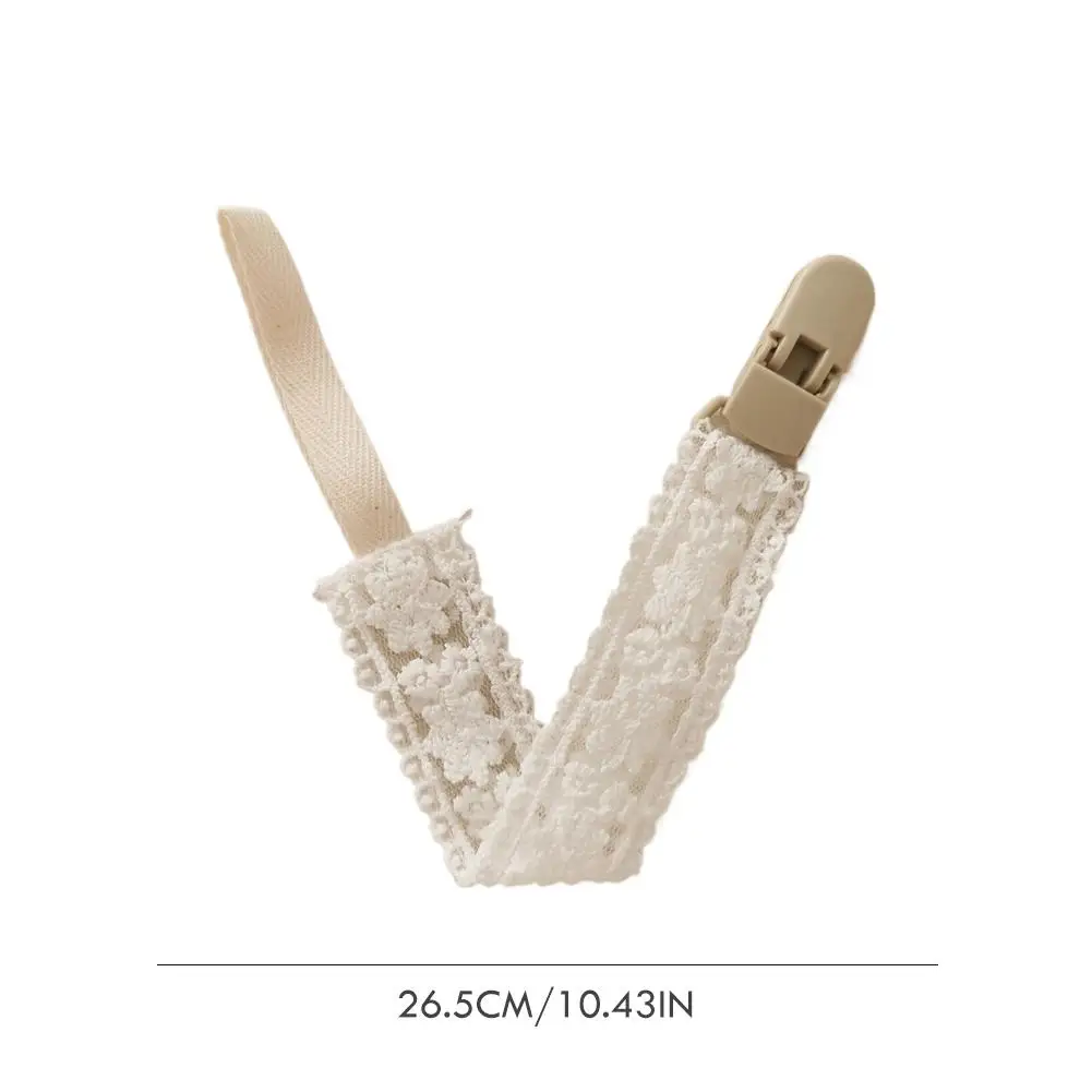 Vintage Lace Pacifier Clip for Baby Soft Anti-Drop Soother Strap with Secure Clip Newborn Teething Toy Leash Baby Shower Gift