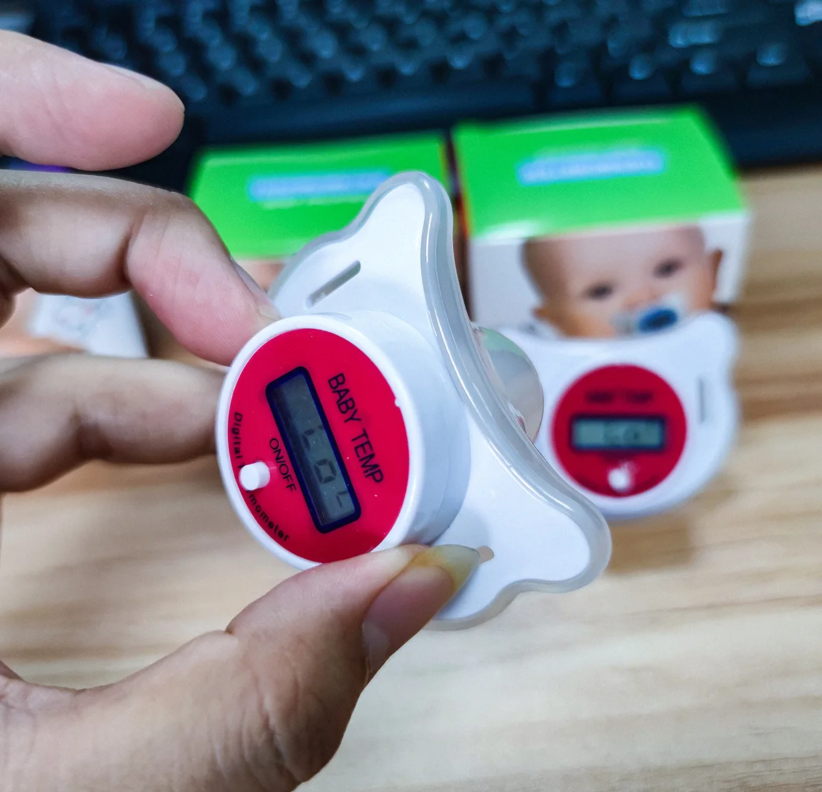 Baby Pacifier Thermometer Infant and Child Oral Temperature Measurement Oral Pacifier Electronic Thermometer Soothing