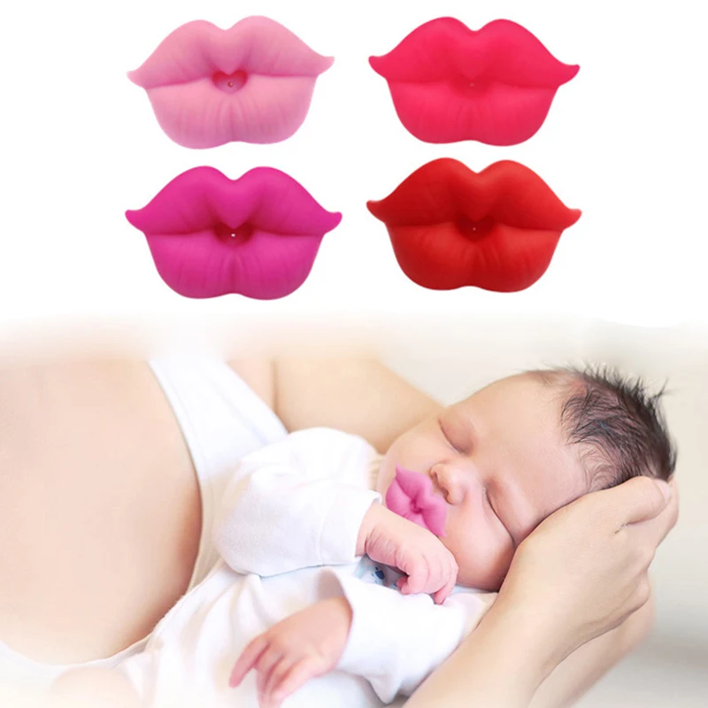 Lip-Shaped Pacifier For Babies Funny Comfortable Silicone Soother With Orthodontic Nipples Perfect For Toddler Feeding
