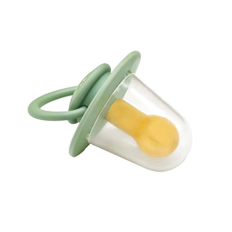 1PC 0-3 Year Old Imitation Breast Milk Macaron Color Printed Natural Latex Pacifier Small Flower Shape Dust Lid Gift For Babies