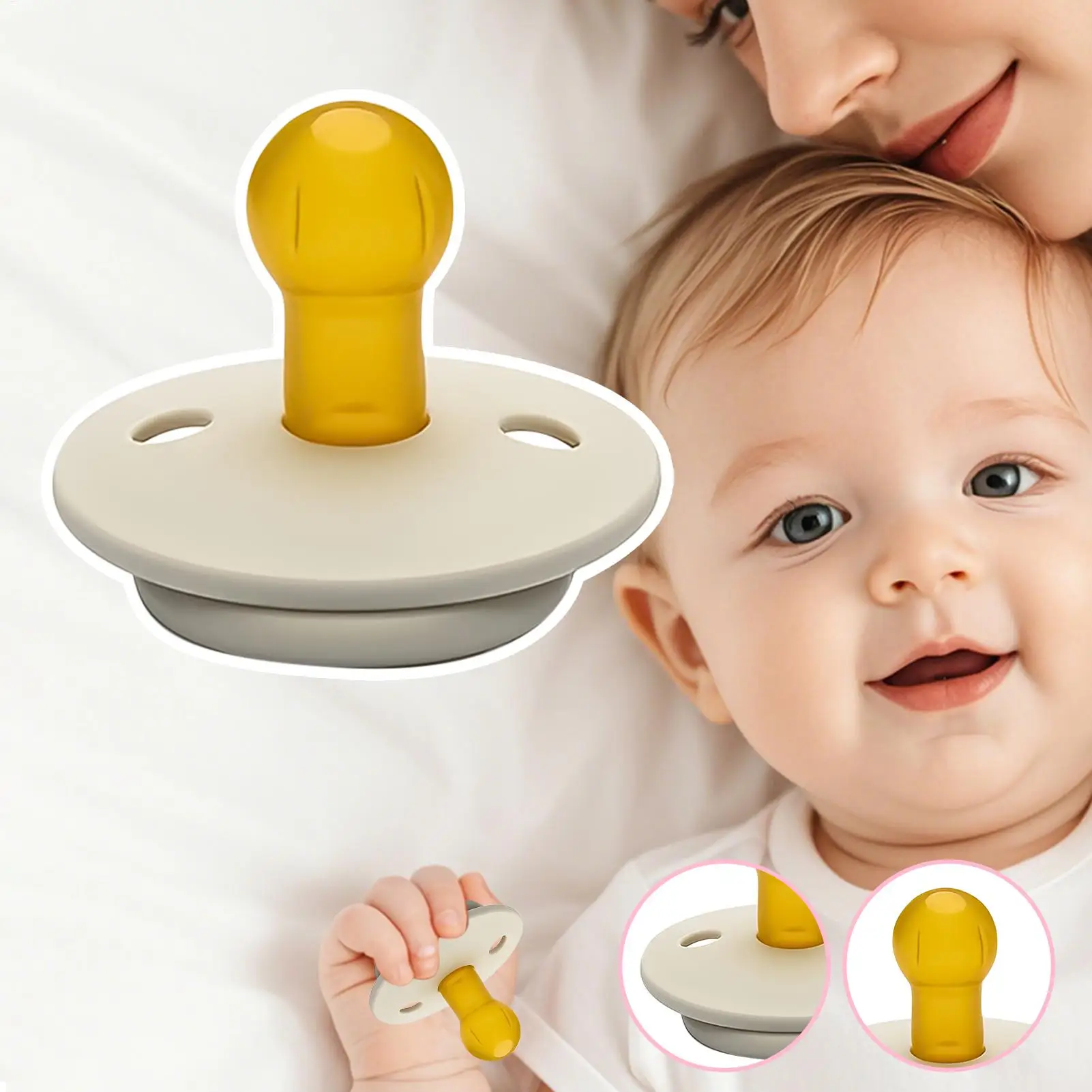 Portable Silicone Sooth Pacifier Soothing Nipple for Breastfeeding Babies Chewable Teether Toy for Children Girl Boy Home Use