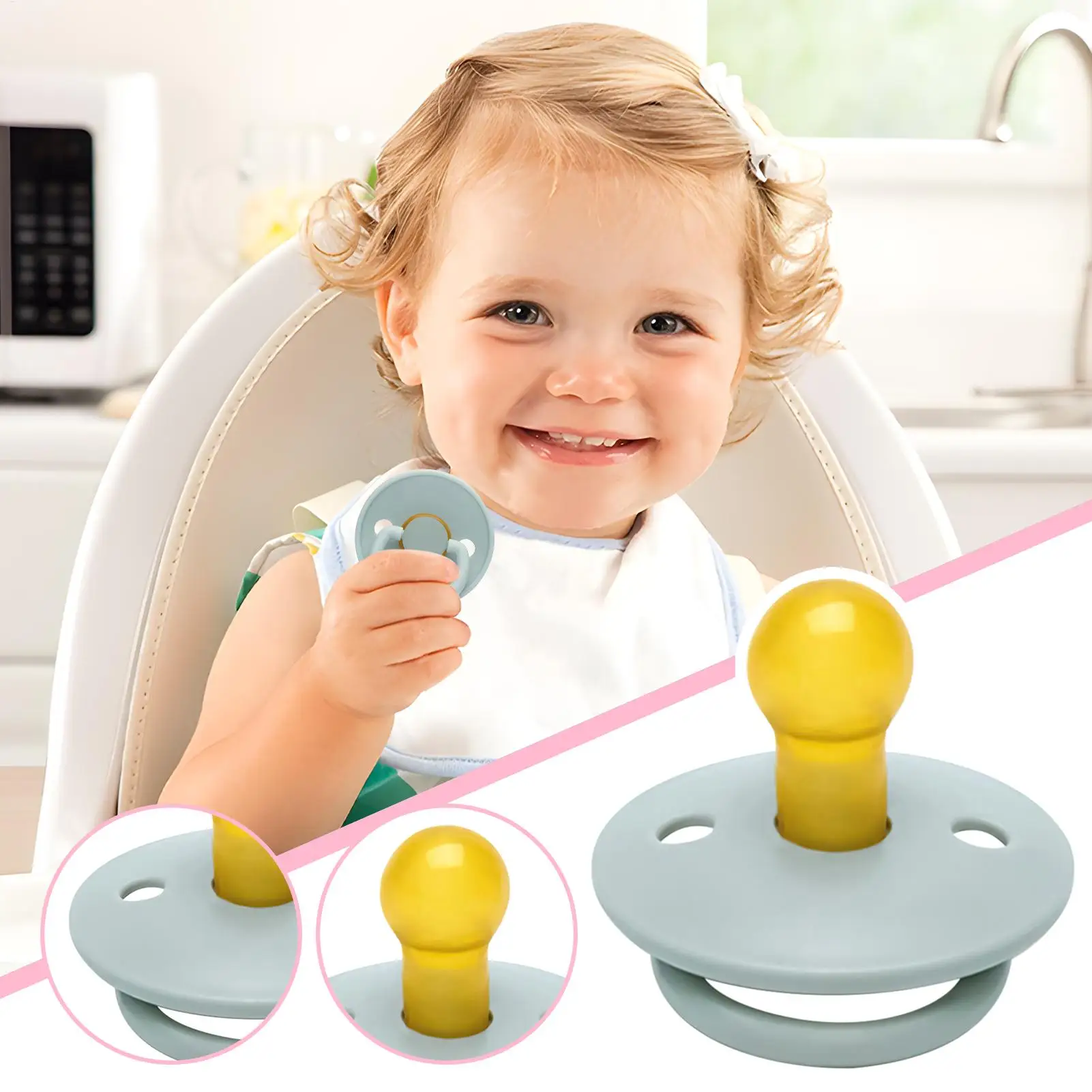 Portable Silicone Sooth Pacifier Soothing Nipple for Breastfeeding Babies Chewable Teether Toy for Children Girl Boy Home Use