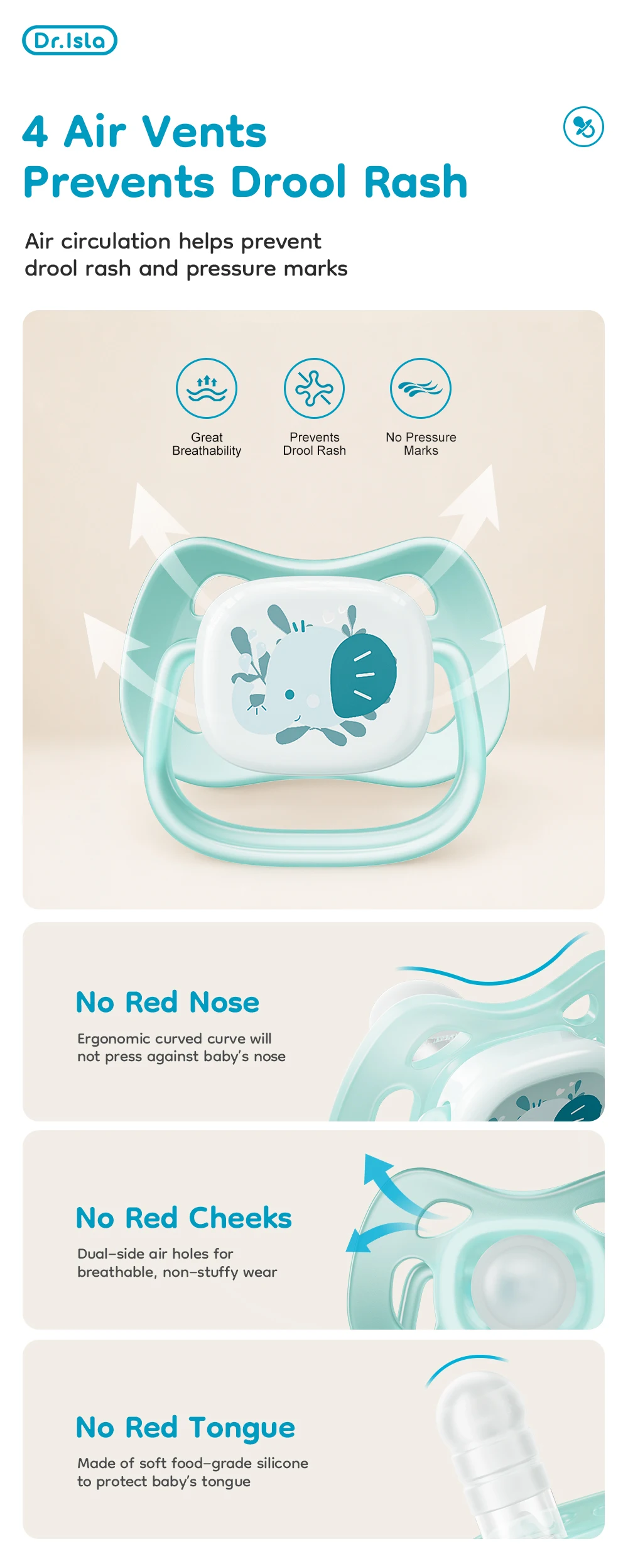 MAMIJOY Baby Pacifier Day & Night 2PCS Food Grade Silicone BPA-Free Glow in Dark with Storage Box for 6+ Month Newborn UA20