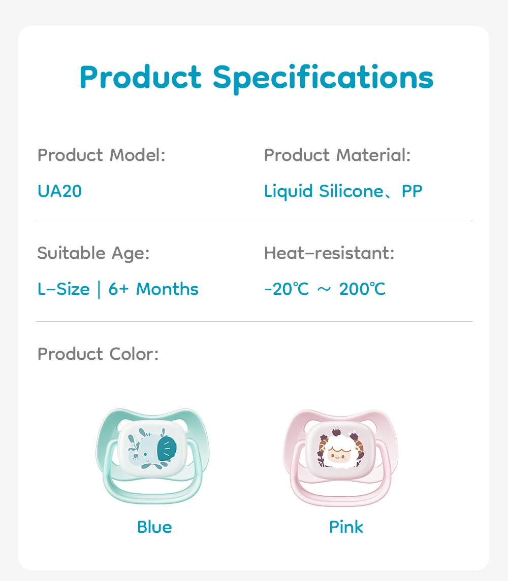 MAMIJOY Baby Pacifier Day & Night 2PCS Food Grade Silicone BPA-Free Glow in Dark with Storage Box for 6+ Month Newborn UA20