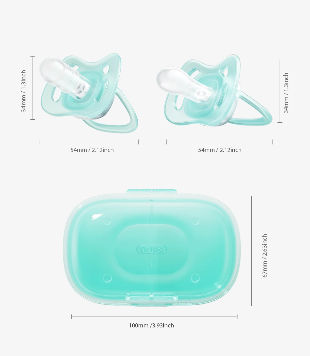 MAMIJOY Baby Pacifier Day & Night 2PCS Food Grade Silicone BPA-Free Glow in Dark with Storage Box for 6+ Month Newborn UA20