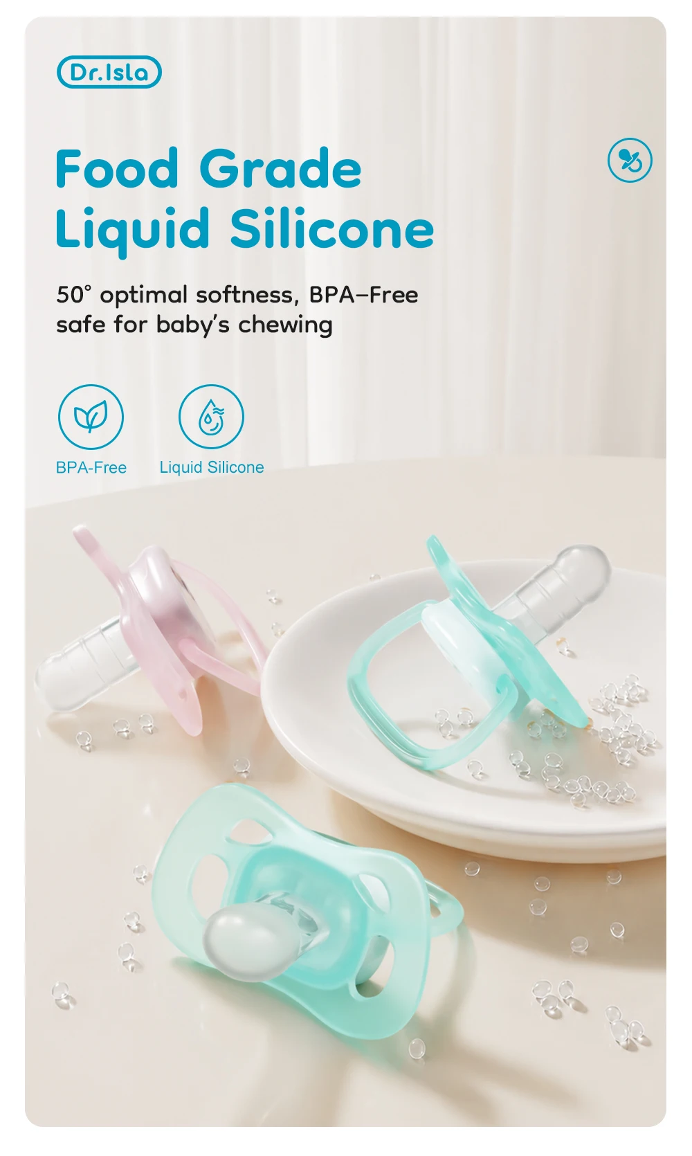 MAMIJOY Baby Pacifier Day & Night 2PCS Food Grade Silicone BPA-Free Glow in Dark with Storage Box for 6+ Month Newborn UA20