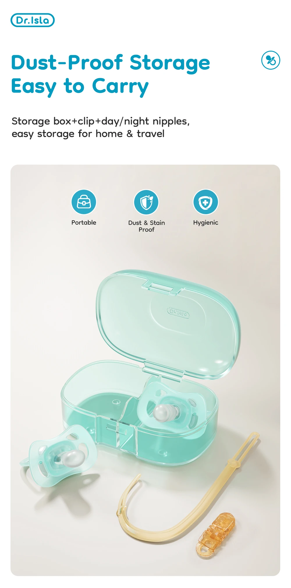 MAMIJOY Baby Pacifier Day & Night 2PCS Food Grade Silicone BPA-Free Glow in Dark with Storage Box for 6+ Month Newborn UA20