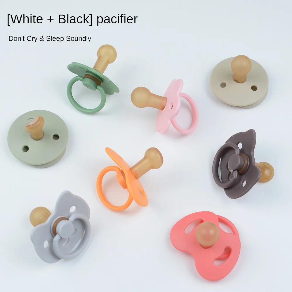 Baby Soothers Two-color Round Head Flat Head Day and Night Bites Food-grade Liquid Silicone Baby Pacifier