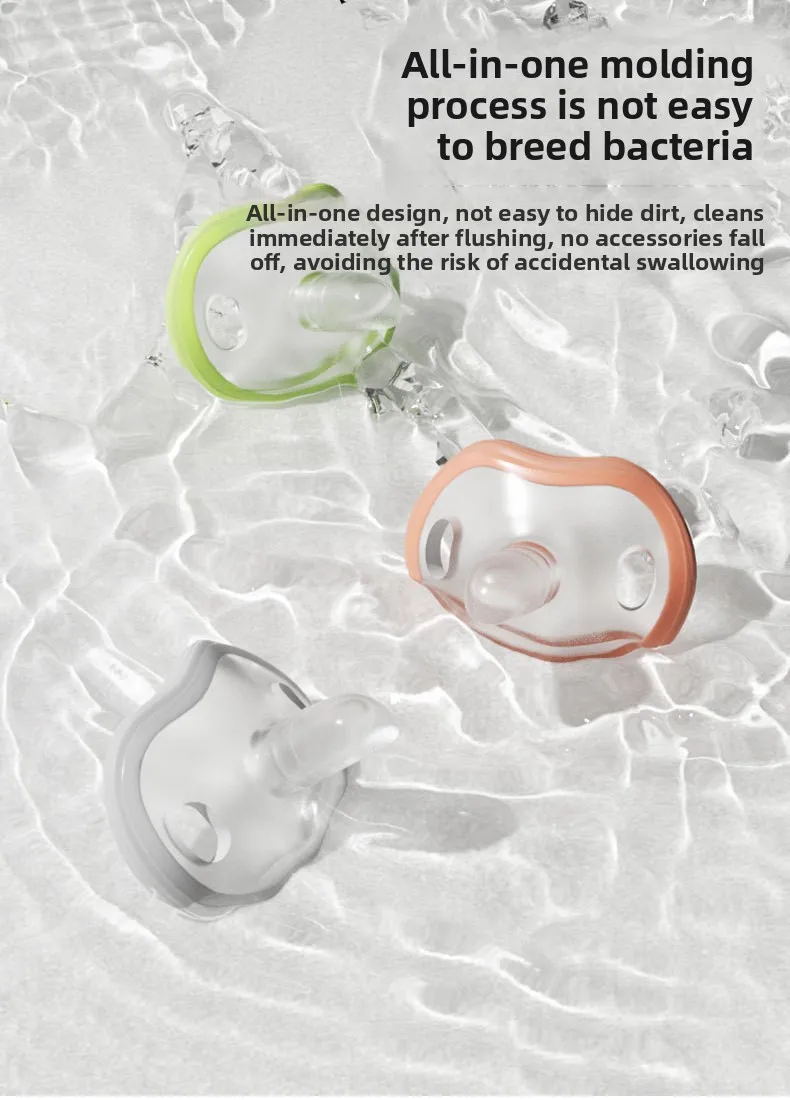 Newborn Pacifier Made of Food-grade Soft Silicone, Mimics Mother's Milk, Anti-colic, Easy To Clean, A Must-have for Baby's Sleep