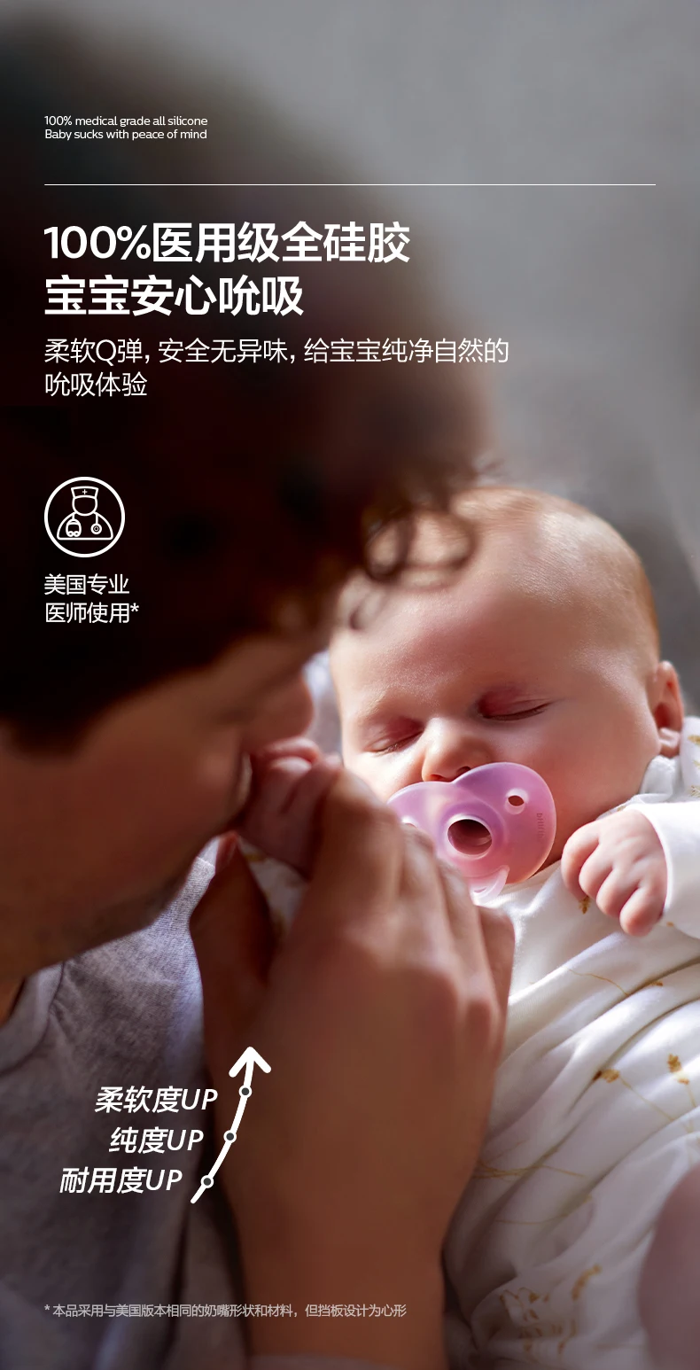 PHILIPS AVENT silica gel Soothing pacifier Newborn babies 0-6 months baby Anti-Colic nipple ventilate no smell