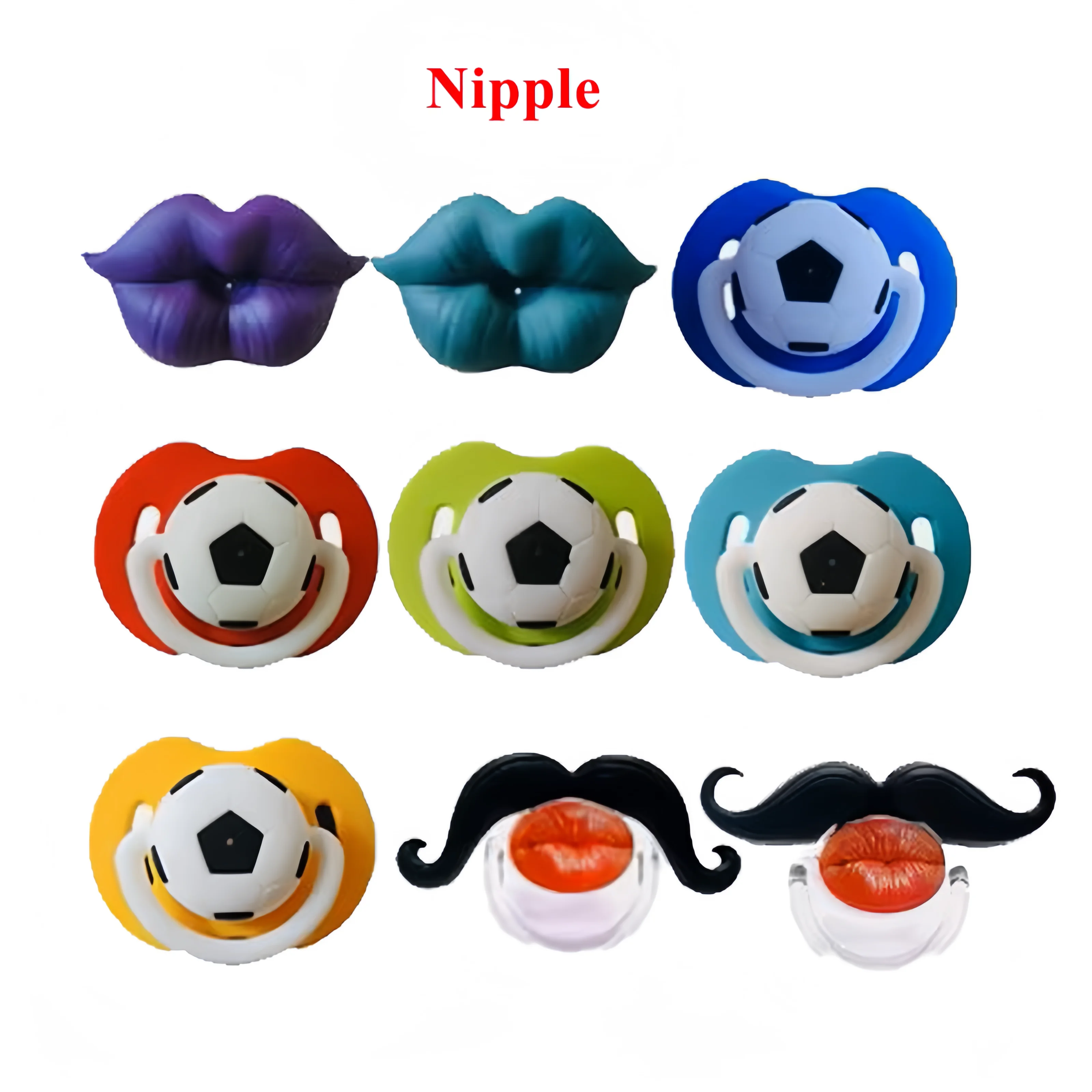 Funny Baby Pacifiers Soft Silicone Animals Plants Santa Baby Teether for Baby Infant Toddler Safe Materials BPA Free Latex Free