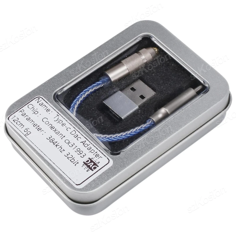 CX31993 HiFi USB Type C To 3.5mm Headphone Amplifier DAC Audio Decoder IEM AMP Mobile Phone Adapter Type-C Converter 32b/384kHz